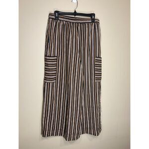 EVALESS Women LG Palazzo Wide Leg Casual Summer Flowy Beach Black Tan Pants